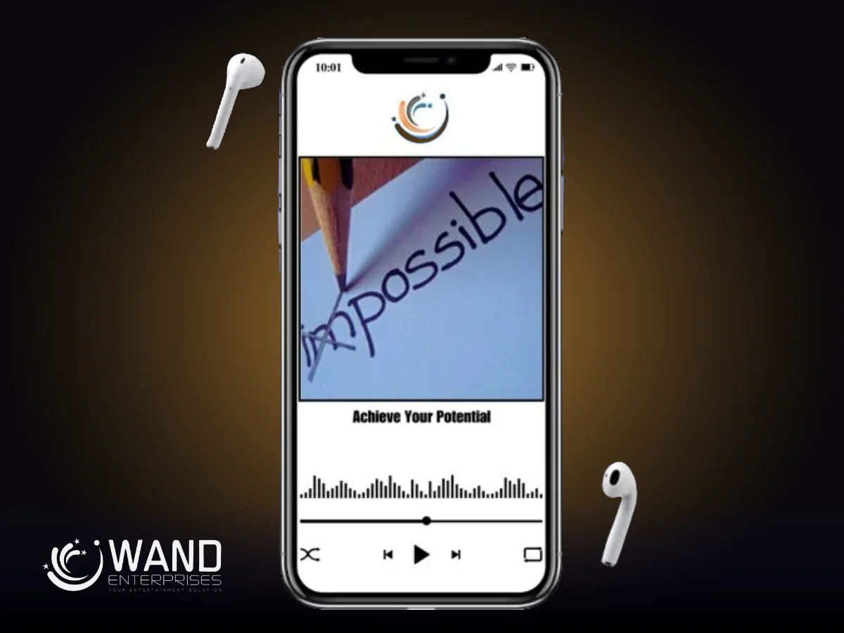 Jim Wand self-hypnosis audios playing on phone with headphones